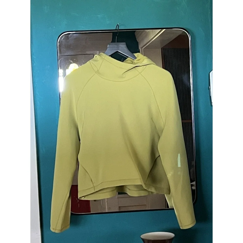 Lululemon Hoodie AirWrap Women's Size 8 Dew Green‎ Cropped Pullover LW3ECQS